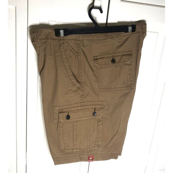 Men's Arizona Jean Co. Cargo Shorts Khaki Size 40 100% Cotton Button Pockets NEW - Picture 10 of 10